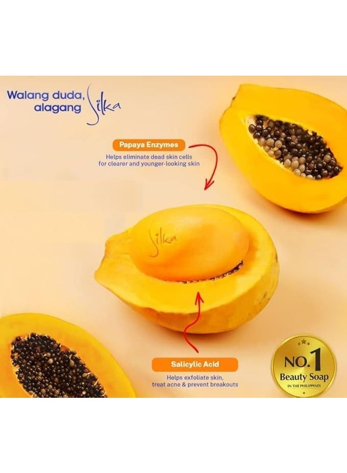Silka Orange Papaya Herbal Whitening Soap 135g. - Image 2
